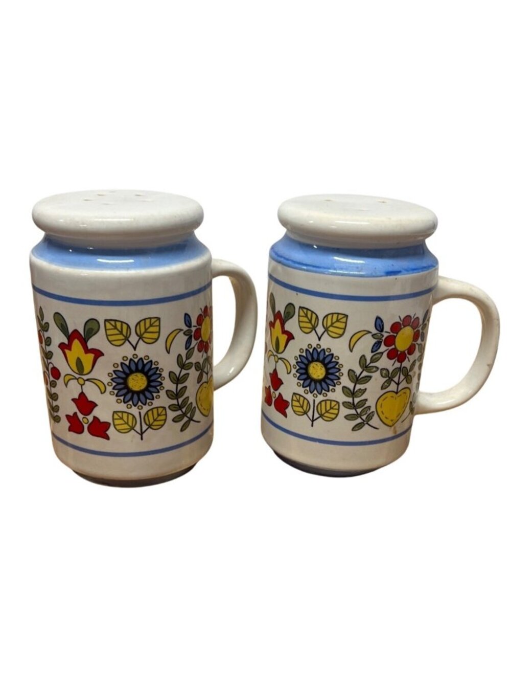 Vintage Knobler ceramic salt and pepper shakers, folk art